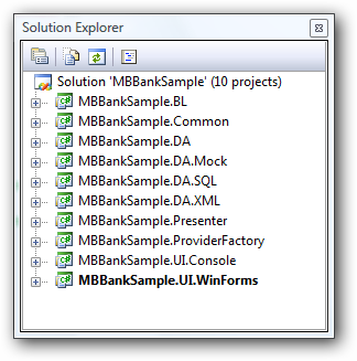 MBBankSample - Solution Explorer